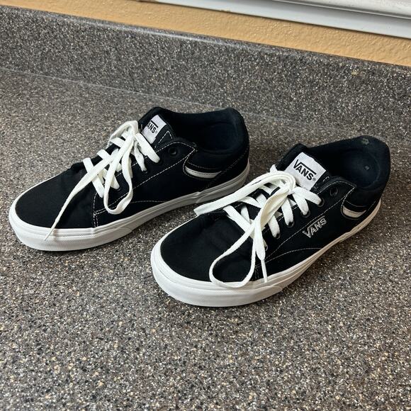 Vans Old Skool Mens Sz 8 Black Canvas Skate Sneaker Shoes Lace Up Low Top Padded - Picture 3 of 12